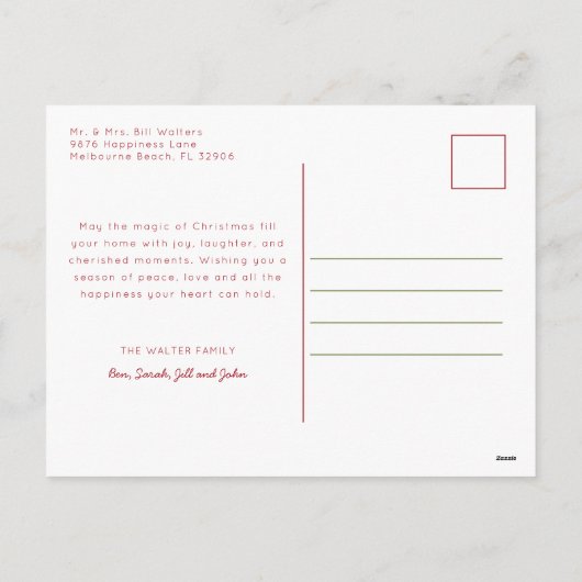 Kerstboom Foto Collage Vakantie Briefkaart (Achterkant)