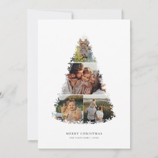 Kerstboom foto Collage vakantie Kaart (Voorkant)
