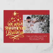 Kerstboom Foto Folie Kerstkaart Feestdagenkaart (Voorkant)