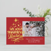 Kerstboom Foto Folie Kerstkaart Feestdagenkaart (Staand Voorkant)