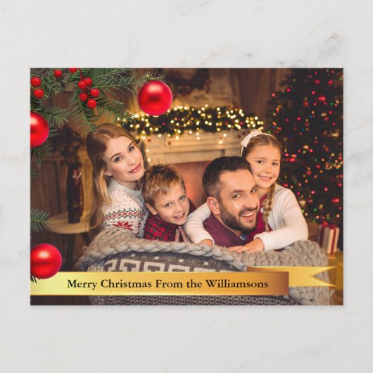 Kerstboom Foto Lijst Kerst Feestdagenkaart (Voorkant)