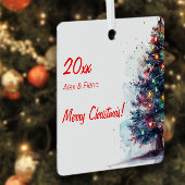 Kerstboom foto Metal Square Ornament