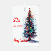 Kerstboom foto Metal Square Ornament (Voorkant links)