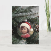 Kerstboom Foto Ornament Gepersonaliseerde Aangepas Kaart (Voorkant)