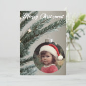 Kerstboom Foto Ornament Gepersonaliseerde Aangepas Kaart (Staand voorkant)