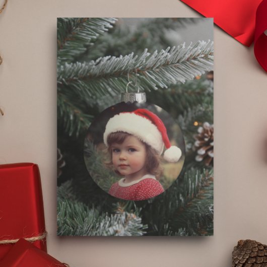 Kerstboom Foto Ornament Gepersonaliseerde Aangepas Kaart