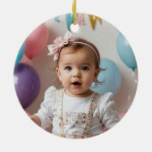 Kerstboom Foto Rood Groen Blauw Keramisch Ornament (Achterkant)