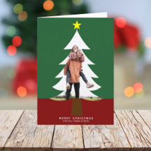 Kerstboom Foto van Cutout Modern Green Red Cute