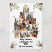Kerstboom Fotocollage Kaart voor Familie (Voorkant)