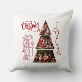 Kerstboom fotocollage Rode Stijl Kussen
