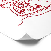 Kerstboom fotocollage Rode Stijl Poster (Hoek)