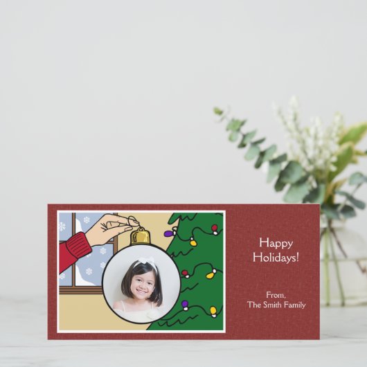 Kerstboom Fotokaart Feestdagenkaart (Staand voorkant)