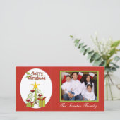 Kerstboom Fotokaart Feestdagenkaart (Staand voorkant)