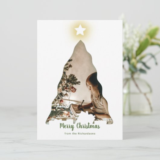 Kerstboom Fotokaart Kaart (Staand voorkant)