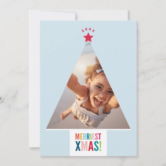 KERSTBOOM frame feestelijk leuk modern minimaal Feestdagenkaart (Voorkant)