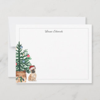 Kerstboom Franse Bulldog Kerstvakantie Notitiekaartje