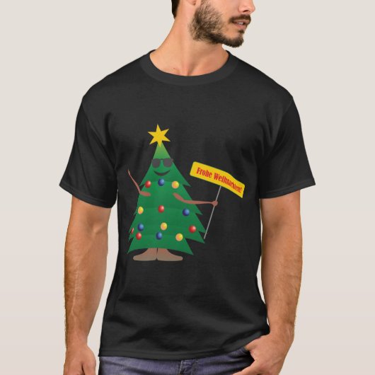kerstboom Fröhliche Weihnachten T-shirt (Voorkant)