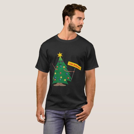 kerstboom Fröhliche Weihnachten T-shirt (Voorkant volledig)