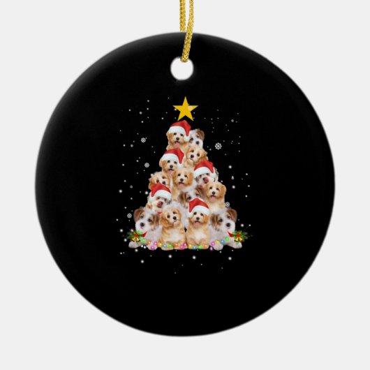 kerstboom Funny Dog Keramisch Ornament (Voorkant)