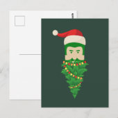 kerstboom Funny Green Beard Santa Hat Man Briefkaart (Voorkant / Achterkant)