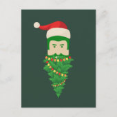 kerstboom Funny Green Beard Santa Hat Man Briefkaart (Voorkant)