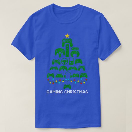 Kerstboom Gamepad Controller Xmas gamingvideo T-shirt (Design voorkant)