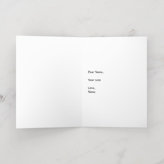 Kerstboom geel & groen folie feestdagenkaart (Binnenlaag)