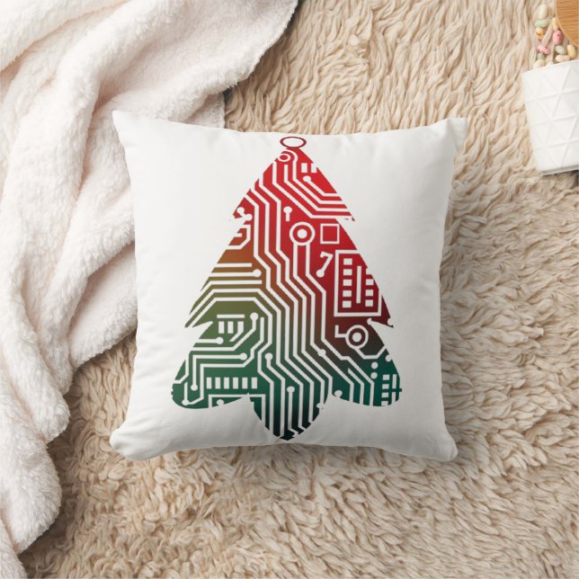 Kerstboom geïnspireerd op een printplaat kussen (Deken)