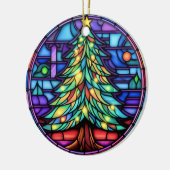 Kerstboom gekleurd glas stijl keramisch ornament (Links)