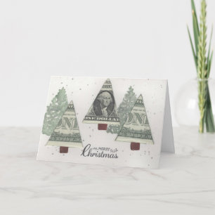 Kerstboom geldhouder kaart