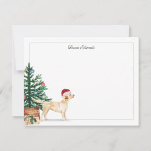 Kerstboom Gele Labrador Retriever Vakantie Notitiekaartje