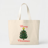 Kerstboom gele ster Canvas tassen (Voorkant)