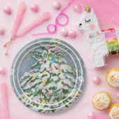 Kerstboom Gelukkig feestje Papieren Bordje (Feest)