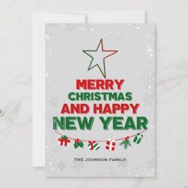 Kerstboom, Gelukkig Nieuwjaar, woorden, ster, gesc Feestdagenkaart
