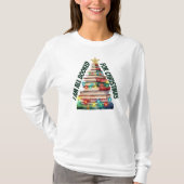 Kerstboom gemaakt van boeken Grappige offerte lera T-shirt (Voorkant)