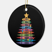 Kerstboom gemaakt van kleurpotloden School Teacher Keramisch Ornament (Links)