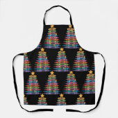 Kerstboom gemaakt van kleurpotloden School Teacher Schort (Voorkant)