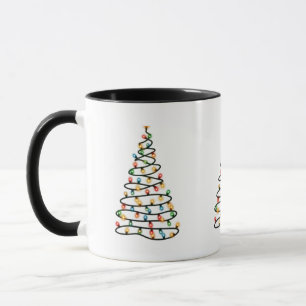 Kerstboom gemaakt van lichten mok