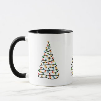 Kerstboom gemaakt van lichten mok