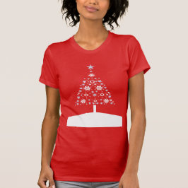 Kerstboom gemaakt van sneeuwvlokken en sterren t-shirt