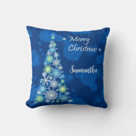 Kerstboom gemaakt van sneeuwvlokken. kussen