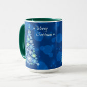 Kerstboom gemaakt van sneeuwvlokken. mok (Voorkant links)