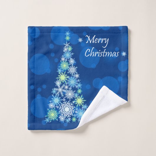 Kerstboom gemaakt van sneeuwvlokken. washandje (Wasdoekje)