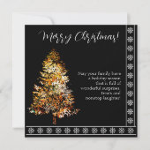 Kerstboom gemaakt van sneeuwvlokken zwarte achterg (Voorkant)