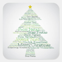 kerstboom gemaakt van "vrolijk kerstfeest"