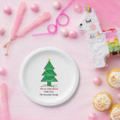 kerstboom - Gepersonaliseerd kerstfeest Papieren Bordje (Feest)
