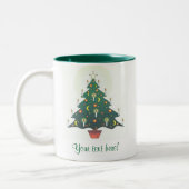 kerstboom - gepersonaliseerd tweekleurige koffiemok (Links)