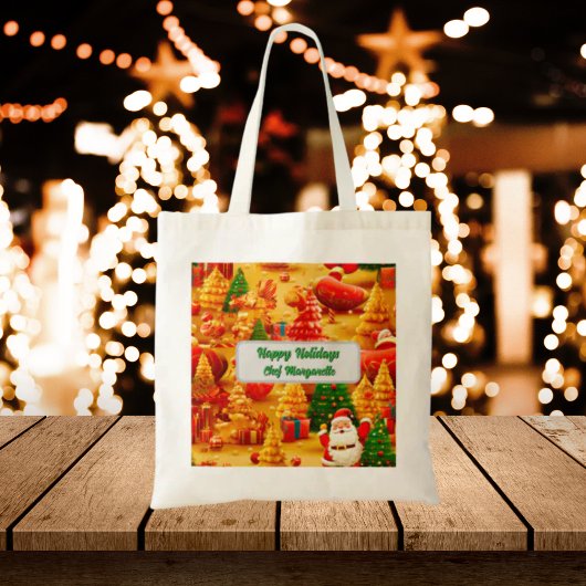 Kerstboom Gepersonaliseerde Chef Gift Tote Bag