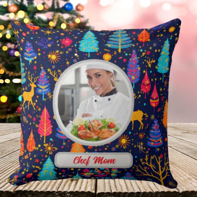 Kerstboom Gepersonaliseerde Chef Mam Foto Kussen (Creator heeft geüpload)