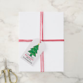 Kerstboom Gepersonaliseerde Familie Kerstmis Cadeaulabel (Met Touw)